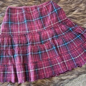 Ruffled Plaid Mini Skirt American Eagle Sz. 2 Small